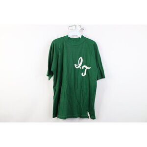 Vtg 50s 60s Streetwear Mens XL Durene Knit Mock Neck Jersey T-Shirt Green USA